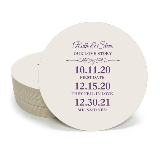 Our Love Story Round Coasters